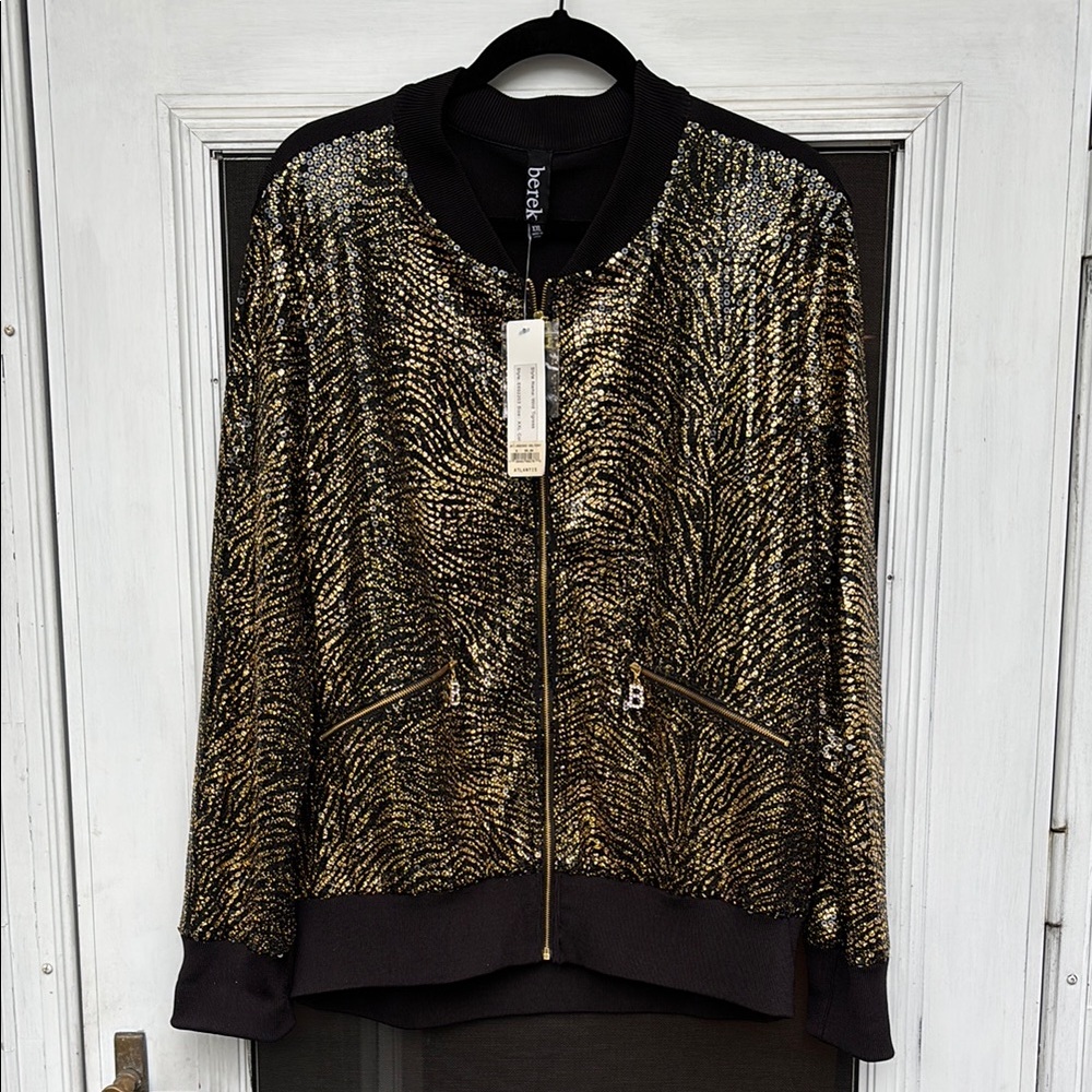 Berek Women's Gold Sequin Jacket-XXL